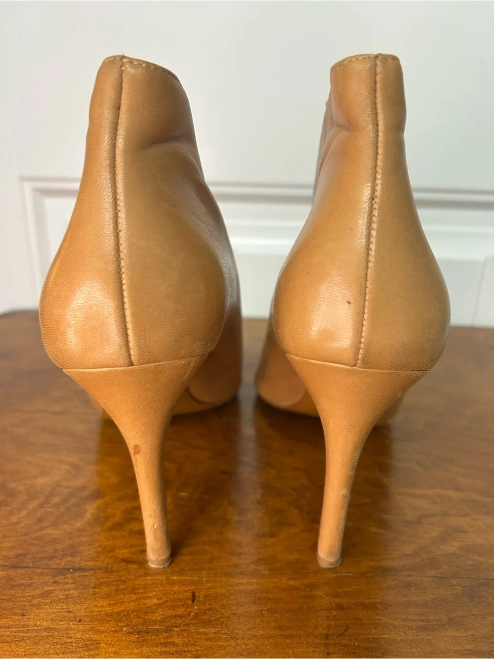 Vince Camuto Tan Open-Toe Leather Ankle Heels size 10